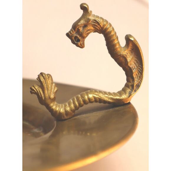 Bradley & Hubbard Brass Dragon Chamberstick Candle Holder - Picture 4 of 6
